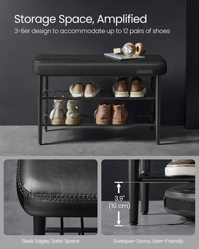 Shoe Bench, Storage Bench, Shoe Rack Bench Entryway, Synthetic L in Storage & Organization in Markham / York Region - Image 10