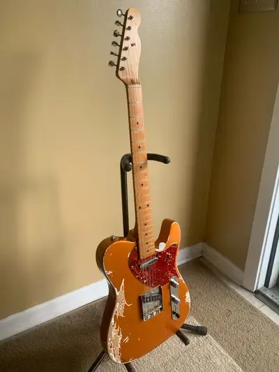 MJT complete Manufactured. Roasted Swamp Ash Body and Vintage Amber Roasted Neck. Heavy Checked Nitr...
