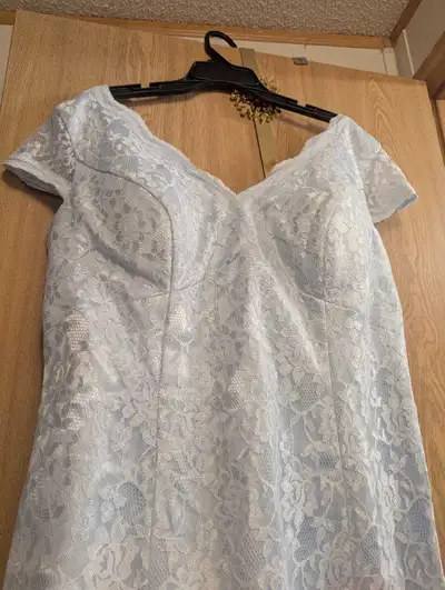 New bridal dress beautiful blue color with lace, View more