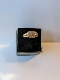 Men's 10K Gold Ring with Diamonds~Size 9