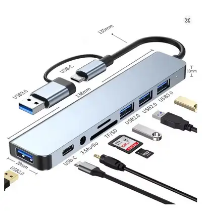 8 in 2 USB +Type C HUB Docking Station, View more