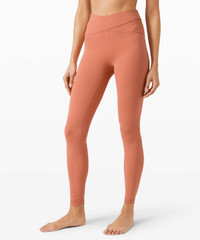 LULULEMON ALIGNED ANGLES SUPER HIGH RISE TIGHT 28" RUSTIC CORAL