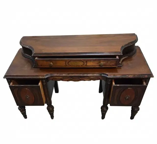 Antique Walnut Vanity / Writing Desk- 1920s in Desks in City of Toronto - Image 3
