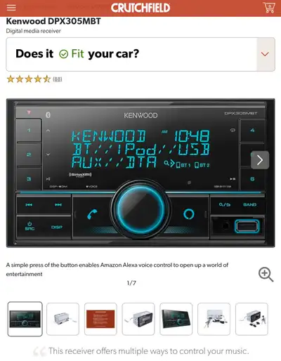 Kenwood DPX305MBT Double DIN Car Radio. Radio came installed on a car I purchased recently and I had...