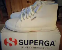 BRAND NEW Superga Women's White Hightop Shoes 8.5 (sneakers)