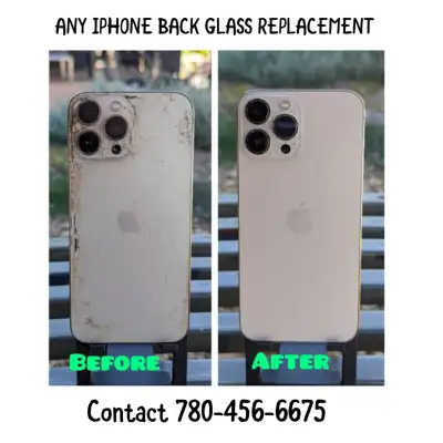 IPHONE BACK GLASS REPLACEMENT STARTS FROM $99 (TEL:780-456-6675), View more
