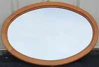 NICE OVAL MIRROR WITH WOOD FRAME (26" x 37")