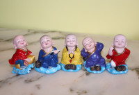 Chinese Cartoon Little Monk Resin Series Figurines