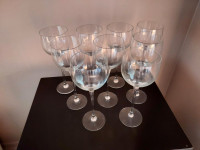 9 TALL CRYSTAL WINE GLASSES