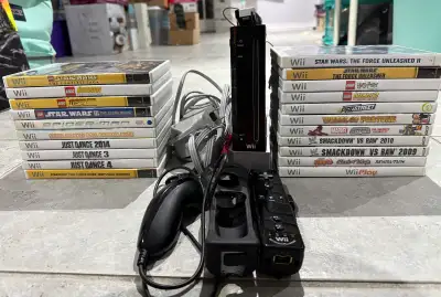 Black Wii + 21 Game Bundle, View more