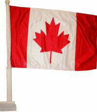 2 Canada vehicle flags, small & large
