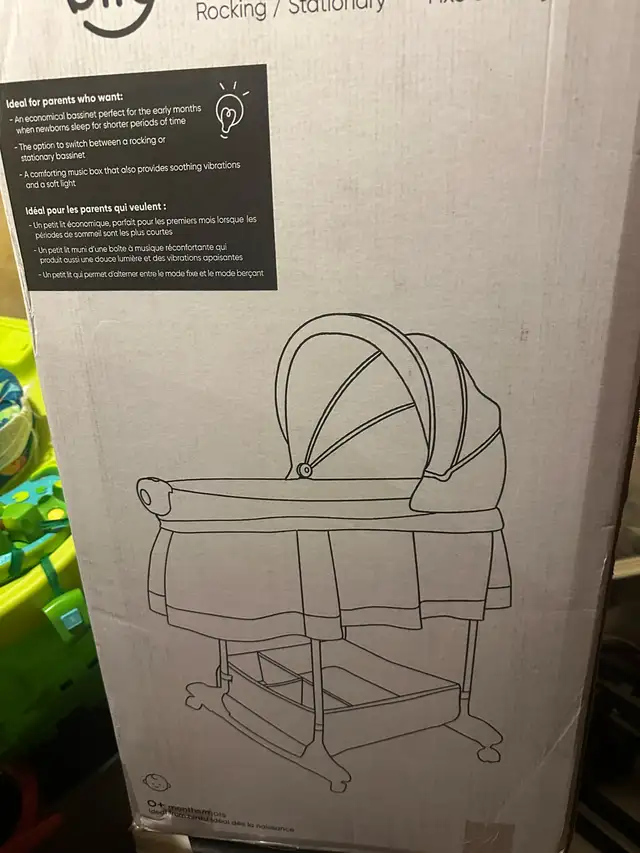 Baby Bassinet  – Rocking + Stationary – With Box in Cribs in Ottawa - Image 2
