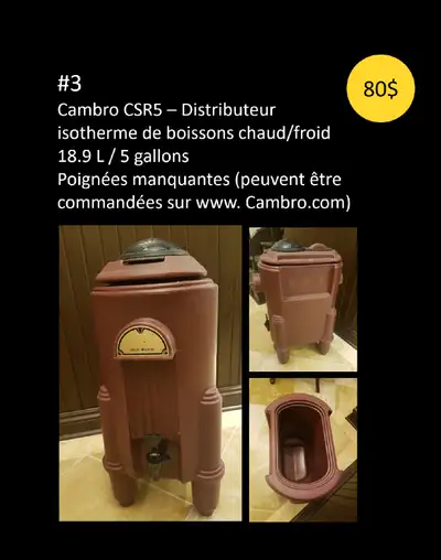 Cambro CSR5 Distributeur Isotherme, View more