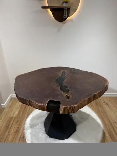 walnut dining table with resin , View more