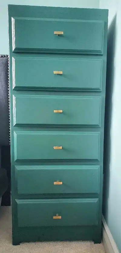 slim fit dress slacks Oakham 4-Drawer Dresser, Desert Sage