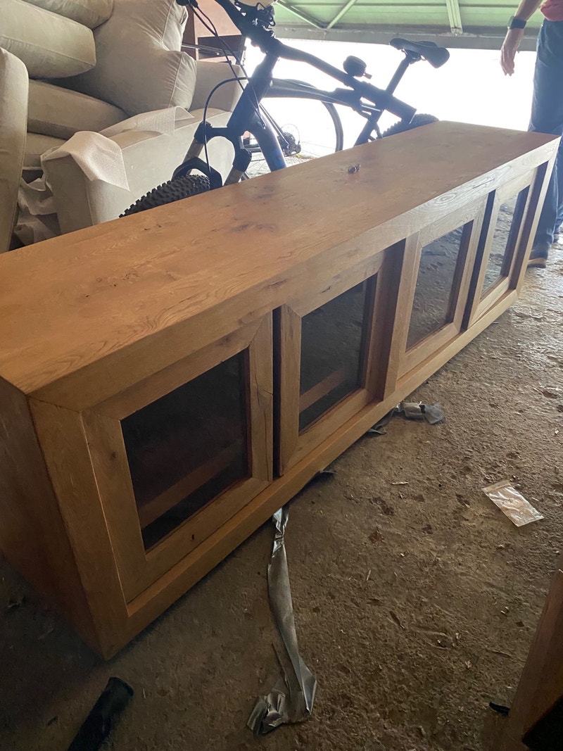 Restoration hardware reclaimed oak media TV Tables