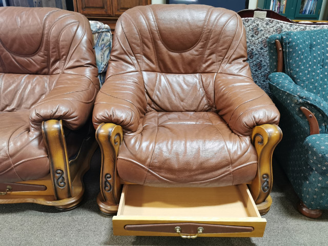 Leather Sofa & Chair in Couches & Futons in Moncton - Image 3