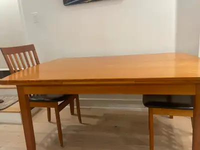 Wooden dining table & chairs, View more
