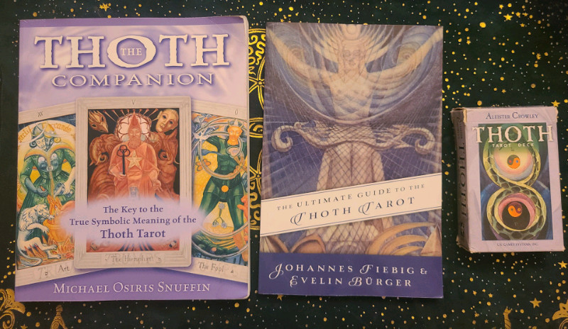 Thoth tarot deck and two tarot books set for sale  