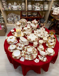 18 pieces tea cups & tea pot set - old country Roses 