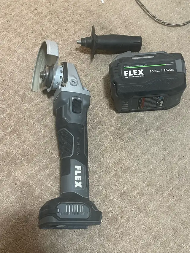 FLEX 24V Brushless FX3181A Grinder & 10Ah FLEX FX0341 battery in Power Tools in Calgary - Image 7