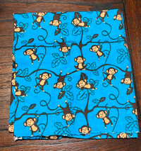 Flannel Fabric Blue Monkeys for Sewing, Quilting, Crafts