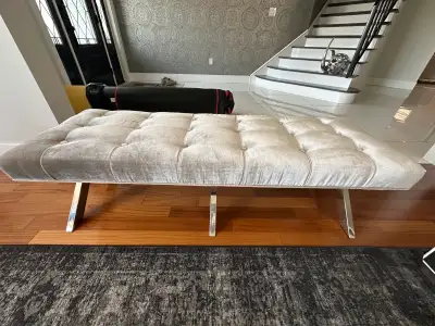 velvet grey bench, View more