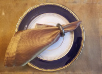 Sheer gold organza 8 placemats & 8 napkins