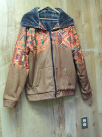 Mens brand new fall jacket Tribal pattern size XL. Fleece lining