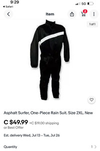 Asphalt Surfer 1 Piece Rain Suit - Made for Motor Sports 