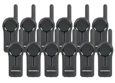 Set of 16 Motorola DLR1060 Walkie Talkie Radios Each radio comes complete with 14 hour lithium ion b...
