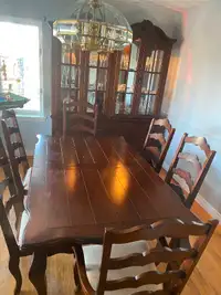 Dining table and cabinet