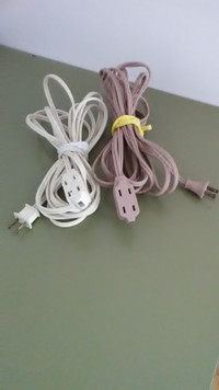 15 ft. Indoor Extension cords with 2 prong 3 outlets (2)