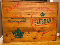 Sleeman wood beer sign