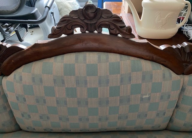 Mahogany Upholstered Empire Antique Settee.  Excellent Condition in Couches & Futons in Saint John - Image 3