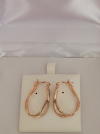 NEW WITHOUT TAGS, 18K ROSE GOLD OVER STERLING SILVER EARRINGS!!!
