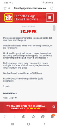 Duop medium cleaning pad mop refill