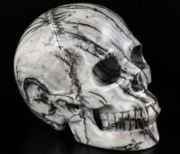 Huge 5.0" Network Jasper Crystal Skull! Hand carved, realistic.