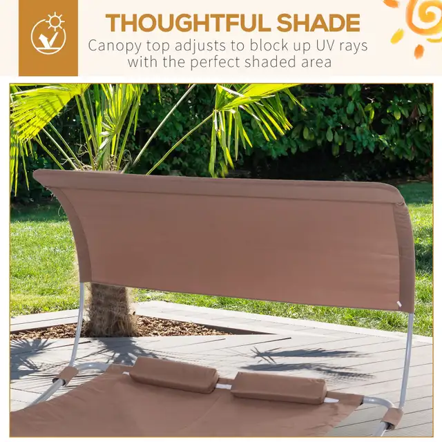Outsunny 79" Outdoor Lounge Chair with Canopy in Patio & Garden Furniture in City of Toronto - Image 5