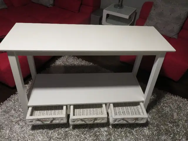 PRICE DROP - White Wood Coffee Table+Side Table w/3 drawers each in Coffee Tables in Mississauga / Peel Region - Image 8