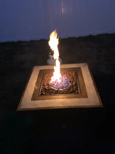 Exterior gaz fireplace, View more