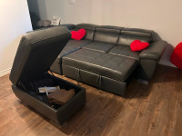 Sofa lits 4 places rétractable avec repose pied comme neuf
