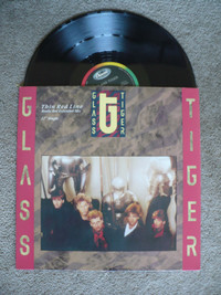 DISQUE VINYL-GLASS TIGER - THIN RED LINE ( VINTAGE 1986 )