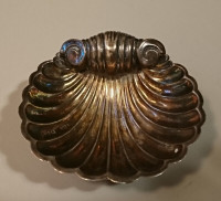 Antique William Adams England Silver Plate Clam Shell Mini Dish