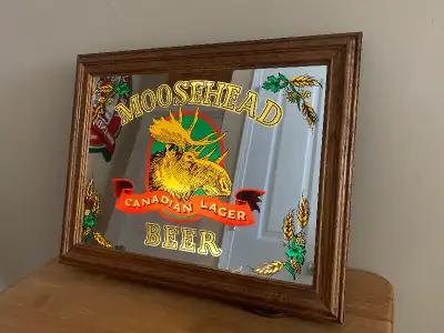 Vintage Moosehead Beer Bar Light Up mirror Mint, View more