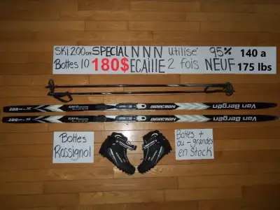 Ensemble kit de ski de fond écaille 200 cm, View more