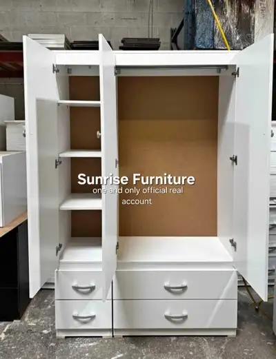 3 door wardrobe new wood wardrobe cupboard 3 door closet new, View more