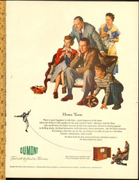 1950 full-page (10 ¼ x 13 ¼ ) color ad for DuMont Television