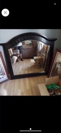 Large Black Arched Mirror