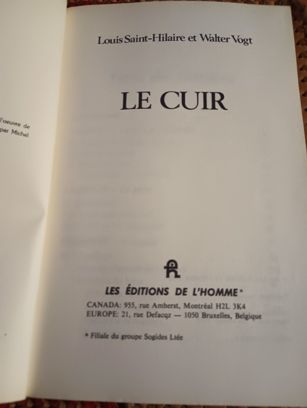 'Le cuir' book in Textbooks in Moncton - Image 2